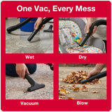 Koblenz Wet Dry Vacuum Cleaner, 2 Gallon 2.0 PHP, 60 CFM, 10 ft Reach, Twist-N-Lock Hose, Small Shop Vac, Portable Shop Vac for Home Car Garage Workshop, Accessories Included, Blue/Black, WD-2L