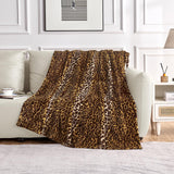 Edenleaf Leopard Print Blanket Fleece Throw for Bed Sofa Travel and Camping, Super Soft Cozy Fluffy Plush Cheetah Print Blanket for All Seasons 50"x60" (Dark Brown)