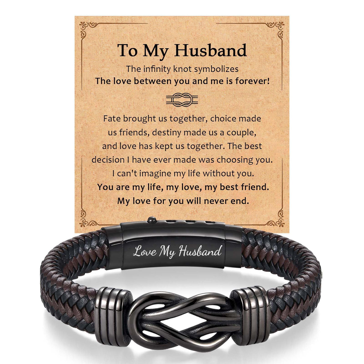 EFVISD Gift for Husband from Wife, Husband Bracelet for Him Men