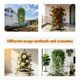 SORANGEUN 1 Pack Garden Obelisk Trellis for Climbing Plants Outdoor, 6FT Adjustable Metal Plant Support with 3 Decorative Tops, Black Rustproof Trellis for Roses, Tomatoes, Clematis & Vines