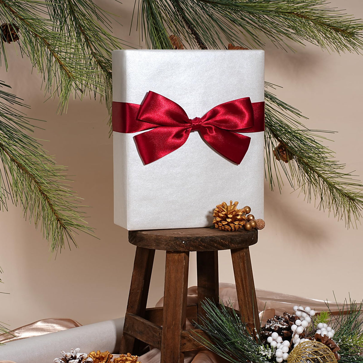 LaRibbons White Wrapping Paper, 30 Inch x 33 Feet, Solid Color Pearly-Lustre Gift Wrapping Paper Rolls for Wedding, Christmas, Valentine's Day, Birthday, Baby Shower