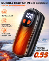 Hand Warmers Rechargeable 2 Pack, 6000mAh Electric Hand Warmers, 5-Level Heating with Battery Display, Reusable Portable Pocket Heater, Gifts for Christmas, Outdoor, Golf, Travel, Hunting, Camping