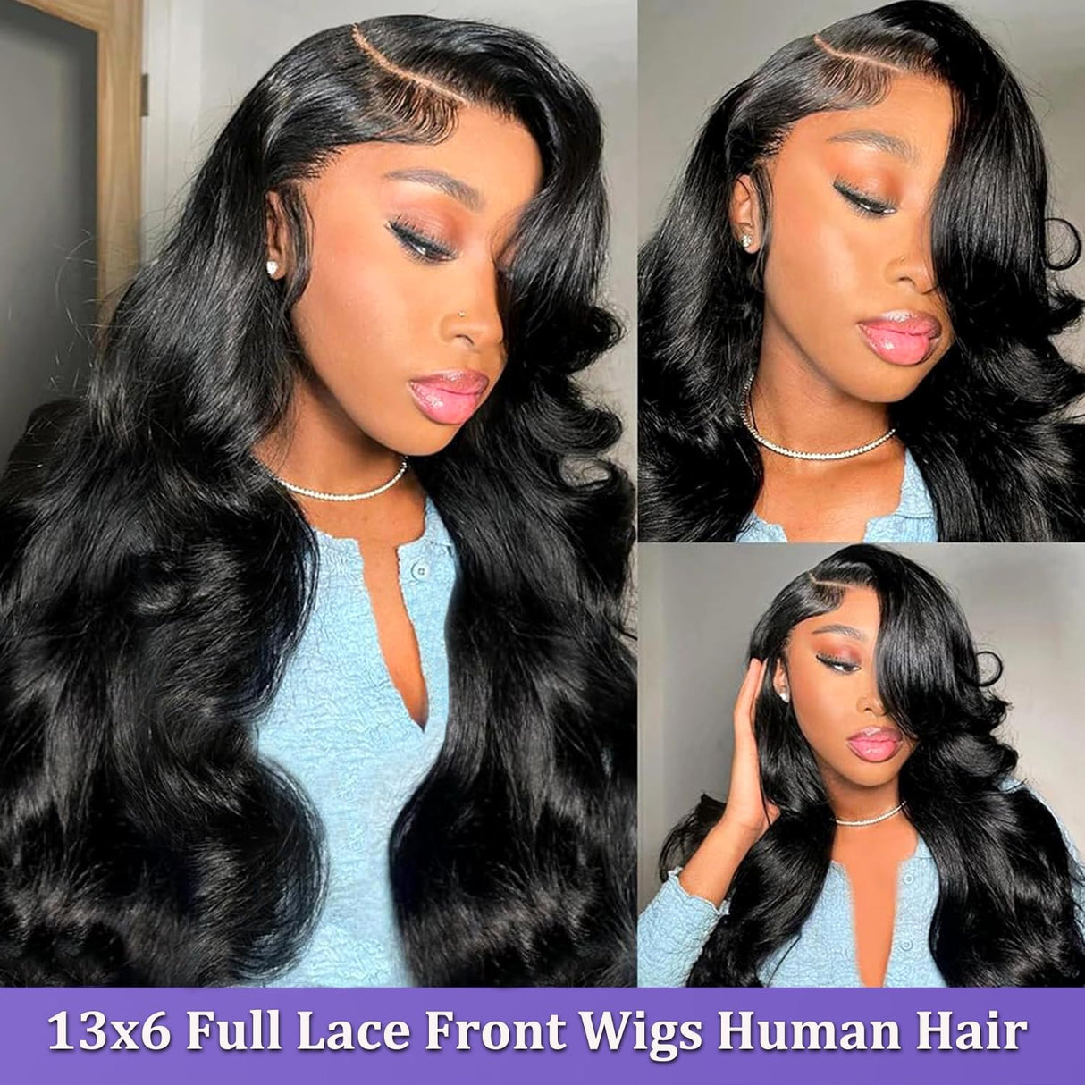 30 Inch Body Wave Lace Front Wigs Human Hair 13x6 HD Lace Front Wigs Human Hair Pre Plucked with Baby Hair 180 Density Body Wave Full Frontal Lace Wigs Human Hair 13x6 for Black Women Natural Color