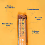 Barebells Protein Bars Peanut Butter - 24 Bars (2 Packs of 12), 20g High Protein Treats - Chocolate Peanut Butter Nutrition Bar with 1g Total Sugars - On-The-Go Breakfast or Post-Workout Snack