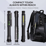 PASIION EDC Flashlight Rechargeable,800 Lumen Small Flashlight with Magnetic Clip & Base, 11 Modes LED Flashlight,Glass Breaker&Bottle Opener, USB-C Flashlight for Working,Home and Emergency