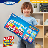 Extra Large Toddler Fire Truck Toys for Boys with 33-inch Ladder, Realistic Sirens, Lights & Sprinkler Pump, Big Firetruck Emergency Vehicle, Kids Toys for Age 3, 4, 5, 6, 7, Christmas Birthday Gift