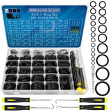 ZDBB 1086 Pcs SAE Standard O Ring Kit Nitrile Rubber O-Rings Assortment with O‘Ring Pick for Hydraulic Automotive Plumbing Faucet Seal Repair 32 Size Inch ID:1/8”-2”