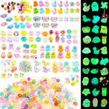 LJMBOEN 400pcs Luminous Mini Resin Animal in The Dark Tiny Miniature Figures Ornament Duck Frog Mushroom Owl Dog Rabbit Crab Dolphin Shell Fairy Garden Accessories Aquarium Landscape Bonsai Decor