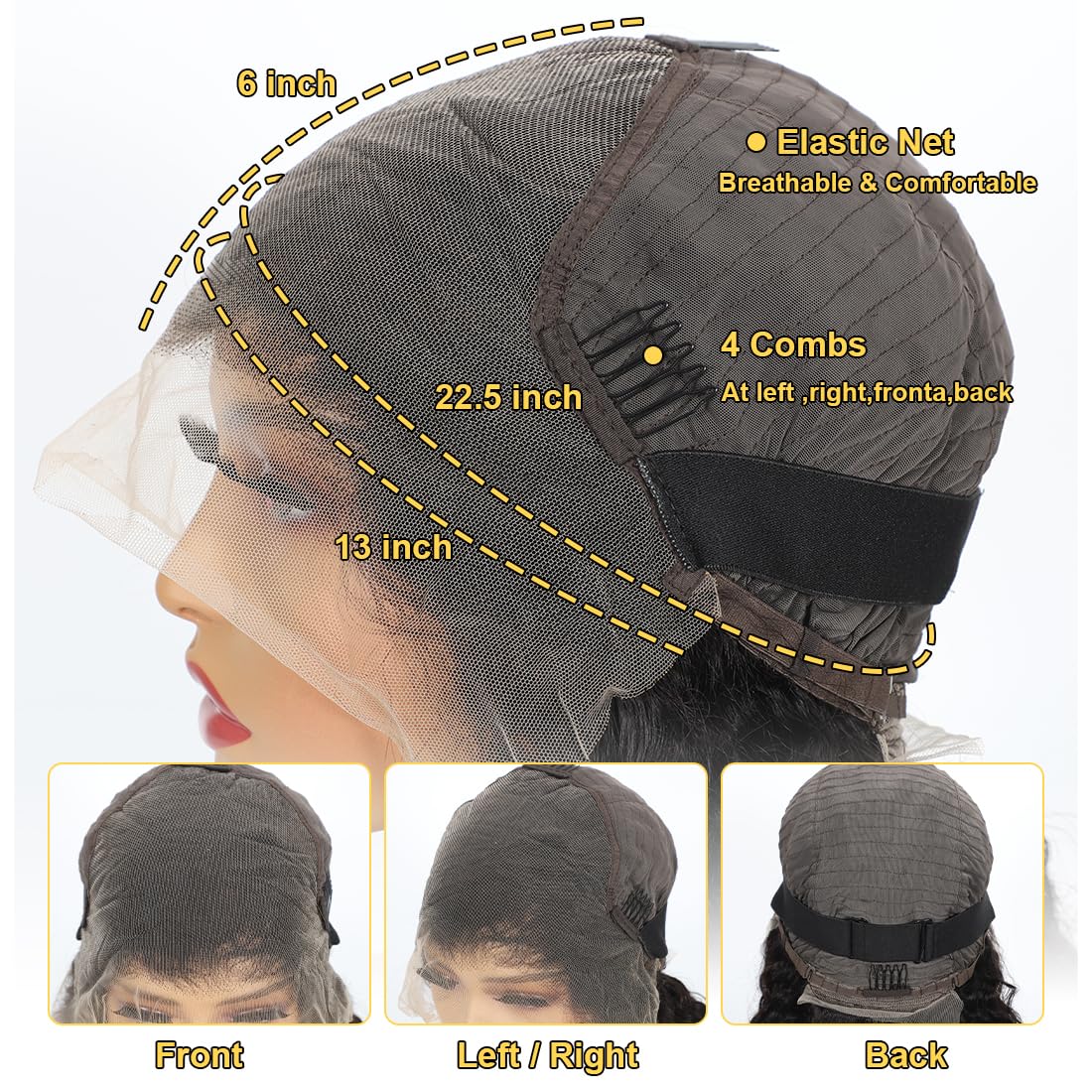 28 Inch 13x6 Deep Wave Lace Front Wigs Human Hair Deep Wave Frontal Wig 13x6 HD Lace Front Wigs Human Hair Pre Plucked with Baby Hair 180 Density Glueless Virgin Deep Wave Wig for Women Natural Color