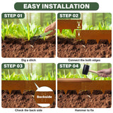 Cor-Ten Steel Landscape Lawn Edging, 40" L x 6" H,6 Pack Steel Edging for Landscaping,Metal Landscape Edging, Metal Edging for Landscaping(180 Degree Bend, Rusted)
