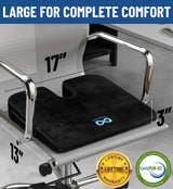 Everlasting Comfort Doctor Recommended Memory Foam Seat Cushion for Office Chairs & Car Seat - Ergonomic Office Desk Accessories for Tailbone Pain Relief, Sciatica & Back Support