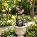 2-Pack Metal Garden Obelisk Trellis, 26.4" Butterfly Rose Plant Support
