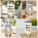 TEEZWONDER Christmas Birthday Gifts for Mom from Daughter Son - #1 Nutrition Facts Sunflower Stainless Steel Insulated Coffee Tumbler with Lid 20 oz - Mothers Birthday Gifts for Mama Grandma Women