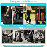 Collapsible Wagon Cart with Wheels, Compact 360 lb Folding Cart, Jet Black