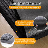 LVETOLS 4' x 8' Moisture Guard Doormat, Commercial Grade Door Floor Mat Striped Brush Step Entrance Mat with Rubber Backing, Low Profile Commercial Rugs for Entryway, Easy to Clean(Charcoal Grey)
