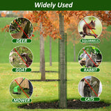 chicarry 48" Metal Tree Trunk Protector, 4 Pack Mesh Tree Guards Tree Protectors with Zip Ties, Stakes, ExpandableTree Trunk Protector Guard, Tree Protectors from Deer, Mower, Animals(48",4 Pack)