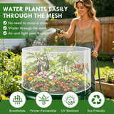 2 Pcs Garden Netting for Raised Beds for 2 FT Dia x 1 FT H Round Raised Beds Fine Mesh Plant Protection Covers with Drawstring & Zipper for Vegetables Herbs Flowers Seedlings
