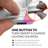 MagniPros 5X [Rechargeable] Large Ultra Bright LED Page Magnifier with Anti-Glare Lens & 3 Stepless Color Light Modes to Relieve Eye Strain-Ideal for Reading Small Prints, Low Vision and Seniors