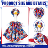 Abbylike 4th of July Porch Goose Outfit Patriotic American Flag Red Blue White Lawn Goose Clothes Fits 23 Inch Cement Statue Geese Costume for 250th Independence Day Outdoor Garden Yard Patio Decor