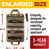The Ryker Roll Up Tool Bag Organizer Gifts for Dad. Heavy Duty Motorcycle Tool Roll Bag Organizer. Portable Rollup Toolbag w/Detachable Pouches - Tools Bags Mens gifts for him - Mechanic & Electrician
