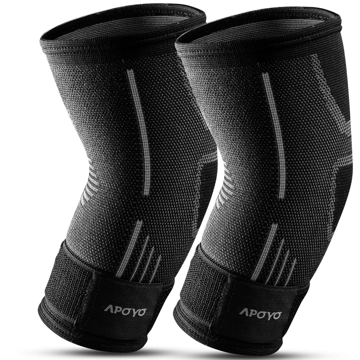 APOYO Elbow Brace for Tendonitis and Tennis Elbow, (Pair) Compression Sleeve for Arthritis, Workouts, Reduce Joint Pain During Fitness Activity (Small)