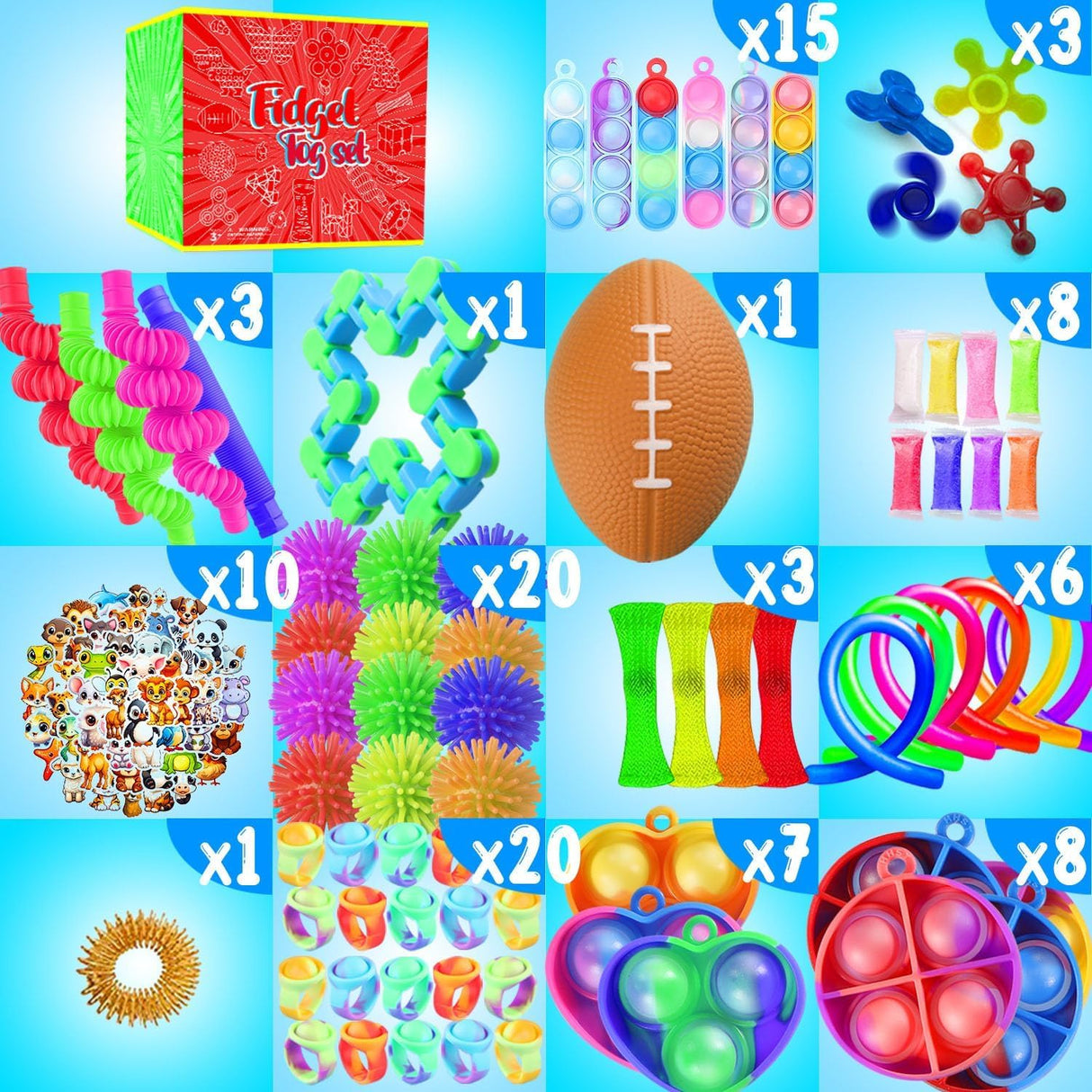 Fidget Toys, 126 Pack Party Favors for Kids 8-12 4-8, Sensory Toys Bulk Autism Autistic, Treasure Box Toys for Classroom, Stocking Stuffers, Goodie Bag Stuffers, Christmas Birthday Gifts Prizes