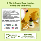 Citrus Bergamot Extract 25:1 Liquid Drops – Vegan, Gluten-Free – Comparable to Resveratrol and Berberine Supplement – 1000mg Bergamot Supplement for Heart Wellness and Metabolic Support (Citrus,60mL)