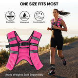 APEXUP Weighted Vest with 5lbs/10lbs/15lbs/20lbs/25lbs/30lbs Weights and Reflective Stripe, Weight Vest Men Women for Workout, Strength Training, Running (Pink, 5lbs)