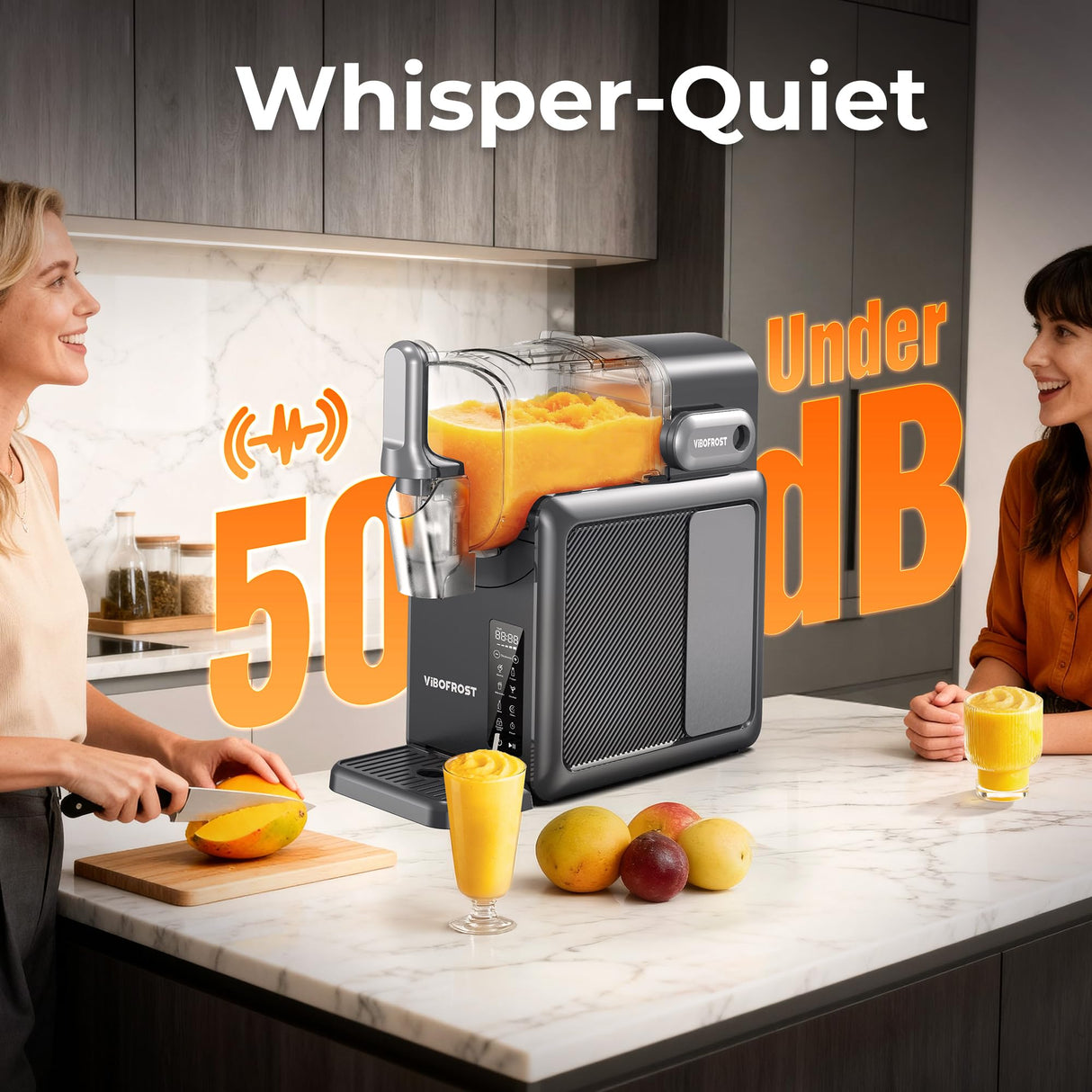 VIBOFROST 9-in-1 Slushie Machine for Home,88oz Frozen Drink Maker with Rapid Cooling&Auto-Clean,Quiet Ice Slush Maker for Margaritas,Milkshakes,Frappés&More, Perfect for Parties