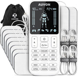 AUVON 4 Outputs TENS Unit Muscle Stimulator with 24 Modes & Intuitive Operation Design, FSA & HSA Eligible, TENS Machine with 10 TENS Pads, Electronic Pulse Massager for Back Pain Relief Therapy