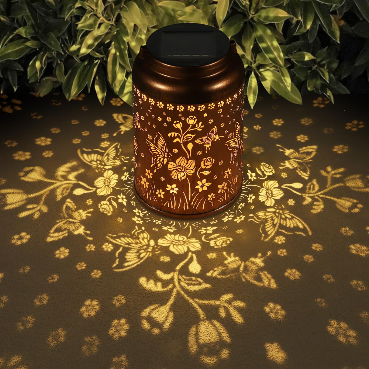 Solar Lanterns Outdoor Waterproof Hummingbird Garden Decor Gifts for Women Mom Grandma Hanging Lights Metal Solar Decoration Outside for Yard, Patio,Backyard(Butterfly and Sunflower)