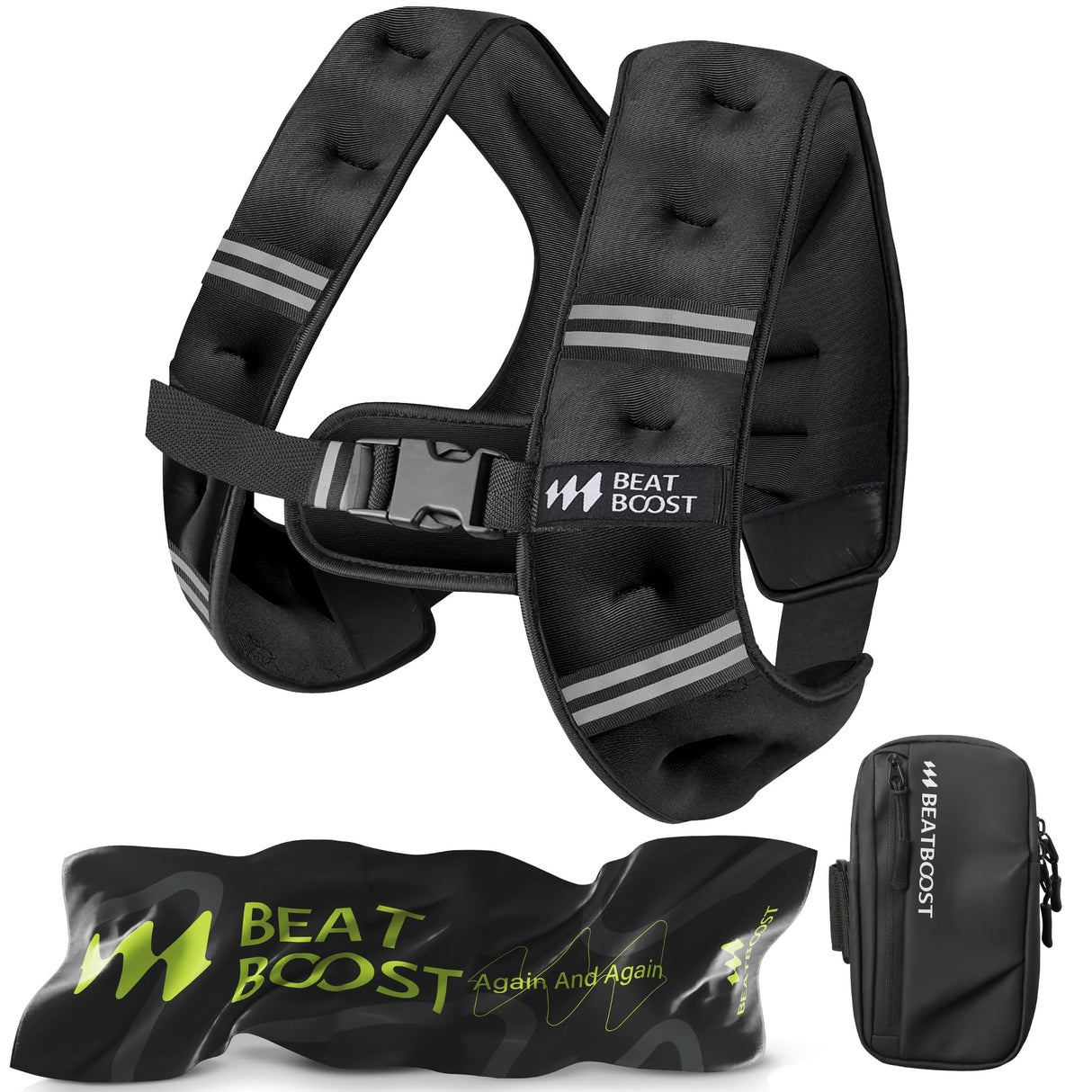 Weighted Vest for Women Men BeatBoost 10 lb Weight Vest with Ironsand for Walking Strength Training Running Workout Black