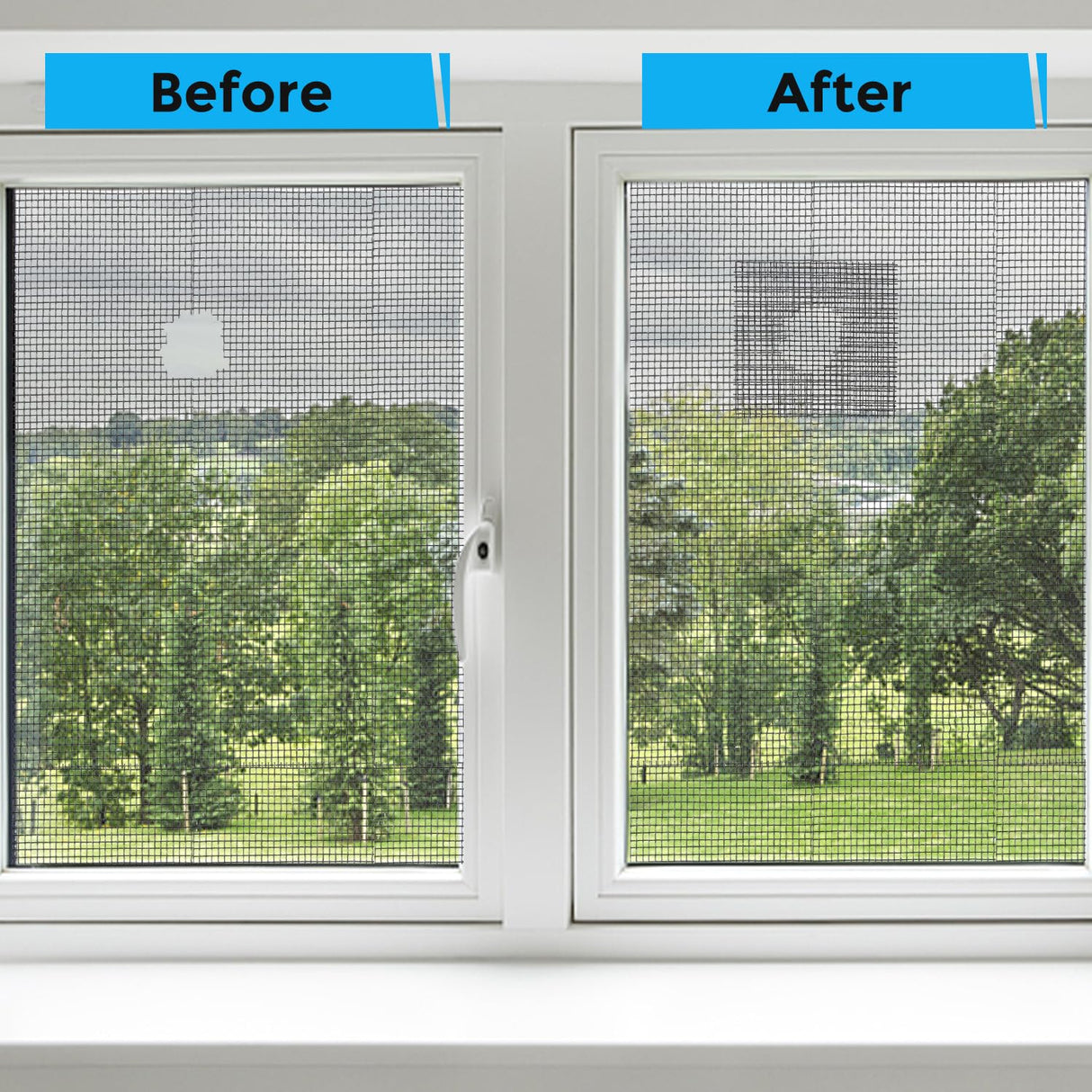 Secopad Black Window Screen Repair Kit, 4 in X 30 FT (360IN) Screen Repair Tape for Windows or Doors, Strong Adhesive Fiberglass Mesh Patch Tape