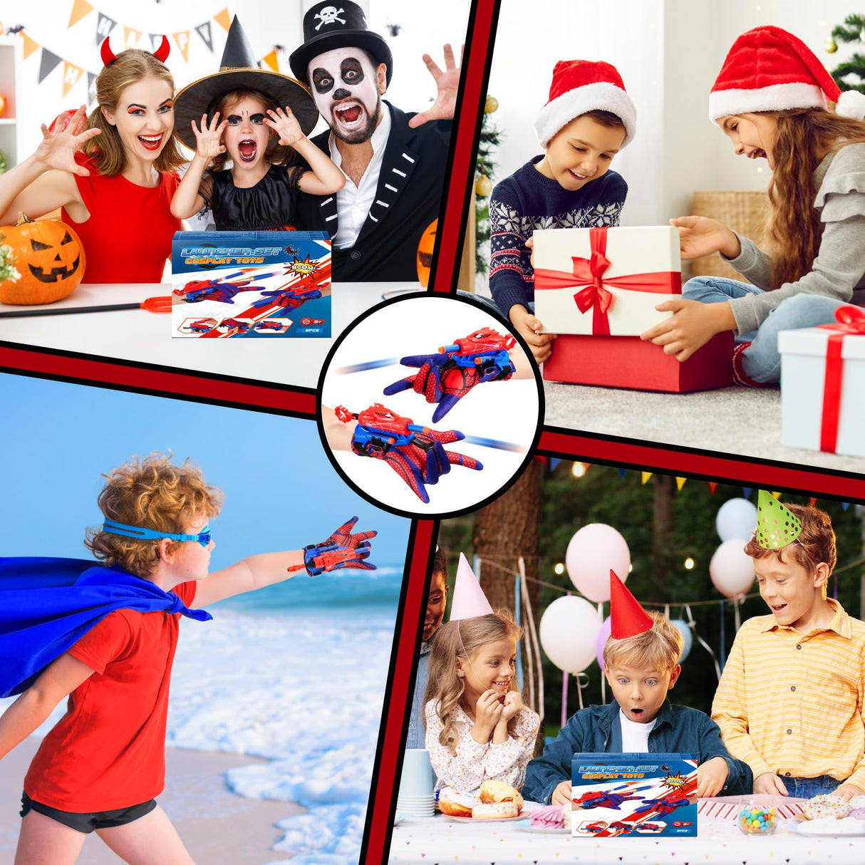 Web Shooters Toy for Kids,Toys for 3-12 Year Old Boys Web Slinger Boy Toy with Glove Launcher,Toys for Age 5-7 4-6 6-8 Outdoor Game for Birthday Halloween Christmas Easter Gifts for 3-8(2 Pair)