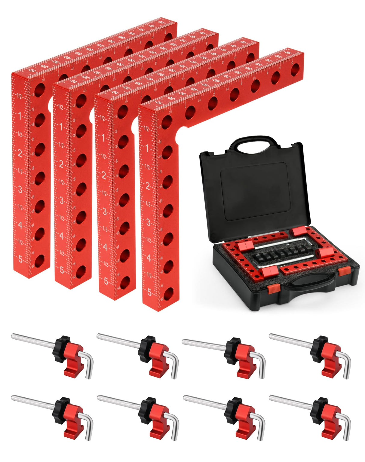 VEXTHYX Corner clamps for woodworking, 4Pack 90 degree 5.5"x5.5" clamping squares for right angle positioning, woodworking square clamp tools for cabinet, picture frame, box, drawers