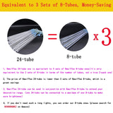 Kwaiffeo Christmas Lights Outdoor, 24 Tubes(Equivalent to 3 Sets of 8-Tubes) Meteor Shower Light Snow Falling Icicle Lights for Xmas Tree Halloween Decoration Wedding Party Window, UL Plug, White