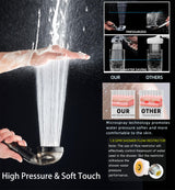 Filtered Shower Head with Handheld - High Pressure Mineral ShowerHead with Filters for Hard Water - Reduces Dry Itchy Skin, Easy Instal, 4 Modes, Water Saving, Durable, Detachable anti blocking