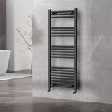 Nola Bathroom Towel Rail Heated Bathroom Radiator Wall Mounted Ladder Design Grey - 1200mm x 500mm