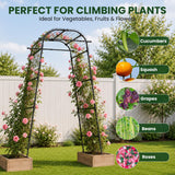 Heavy Duty Garden Arch Trellis for Climbing Plants, 20mm Thick Rustproof Metal Frame, Easy Assembly No Tools, 7.2ft Tall Vine Support with Netting & Gloves for Cucumbers Beans Roses