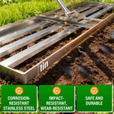 48x12 in Lawn Leveling Rake,Heavy-Duty Stainless Steel Landscape Rake