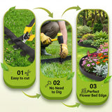 AHEONLAR Landscape Edging, 2" x 80' Garden Edging Border, Plastic Garden Edging with 90 Pcs Spikes, No Dig Landscape Edging Black Garden Border for Lawn, Yard and Flower Bed
