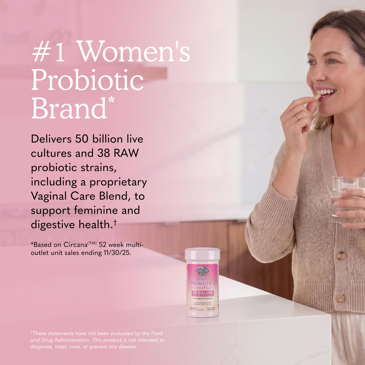 Garden of Life Raw Probiotics Vaginal Care, 50 Billion CFU, Shelf Stable