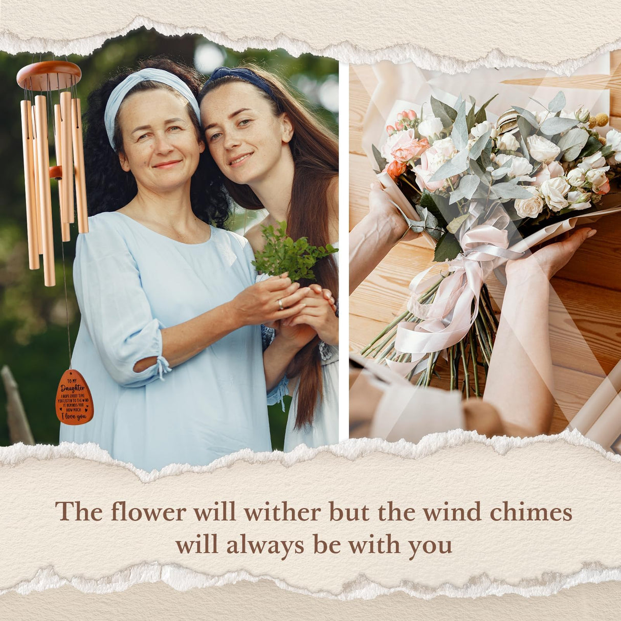 Gifts for Daughter, Daughter Gift Wind Chimes, Birthday Gift for Daughter from Mom Dad, Love Reminder Gifts for Birthday Wedding Thanksgiving Christmas Mother's Day-Large 36''