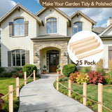 25 Pcs 12 Inch Wood Stakes, Sturdy Wooden Garden Stakes with Pointed Tip