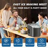 Erivess Ice Makers Countertop, Portable Ice Machine Maker Self-Cleaning, 26Lbs/24H, 9 Bullet Cubes Ready in 6 Mins, Scoop and Basket, for Home/Office/Kitchen