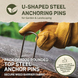 DeWitt 6 Inch U-Shaped Rounded Top Steel Anchor Pins, Garden Staples for Weed Barrier, Mats, Tarps, Garden, & Outdoor Landscaping, 100 Count, Silver
