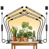 2 Pack Plant Lights for Indoor Growing, 3 Heads Grow Lights for Seed Starting, Full Spectrum Clip Grow Lamps with Auto ON & Off Timer 3/9/12H, 3 Switch Modes, 10 Dimming for Houseplants