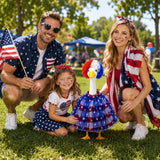 Allyix 4th of July Patriotic Porch Goose Outfits for 23 Inch Lawn Statue