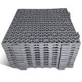 Jaderlu 12 Pack Modular Interlocking Cushion 11.6" x 11.6" Rubber Mat Floor Tile Mats Drain Pool Patio Balcony Yard Pet Area Washer Pad(Gray)