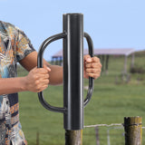 Fence Post Driver, 12LBS Fence Post Driver with Handle, 2.7 inch Inner Diameter Hand Post Pounder, Heavy Duty T Post Rammer Driver Tool for Wooden Post U Channel Fence Post Metal Post, Black 17 Inch